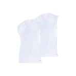 Erkek Loose Fit 2'li V Yaka Beyaz Sıfır Kol Atlet 9227 Blackspade BEYAZ 2XL