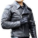 Erkek Mad Max Koleksiyonları Deri Ceketler - Mad Max 2 Rockatansky Road Warrior Ceket - Tom Hardy Filmi Deri Ceket - Goose Jim Mel Gibson Ceket - Berserker Motosiklet Motorcu Deri Ceket, Goose Jim Mad Max Deri Ceket, L