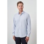 Erkek Marine Çizgi Desen Trend Slim Fit Gömlek - 2XL