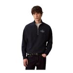 Erkek Marka Logolu Pamuk Karışımlı Yarım Fermuarlı Şık Görünümlü Lacivert Sweatshirt LV XXL