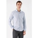 Erkek Mavi Coton Mini Oxford Slim Gömlek