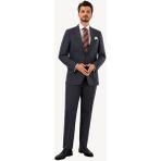 Erkek Mavi Gri Regular Fit Mono Yaka Takım Elbise - 52 / 6 - Mavi - Gri - 6 Drop