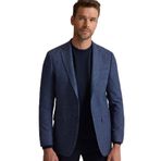 Erkek Mavi Regular Fit Mono Yaka Kışlık Yünlü Ceket