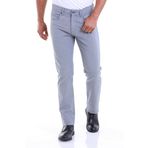 Erkek Mavi Regular Fit Yüksek Bel Düz Paça Basic Kanvas Pantolon | 31