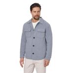 Erkek Mavi Slim Fit Baharlık Trenç Ceket Örme Esnek Kumaş Kapak Cepli Dar Kesim Mavi 48