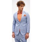 Erkek Mavi Slim Fit / Dar Kalıp Mono Yaka Takım Elbise