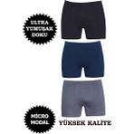 Erkek Micro Modal Boxer Yüksek Kalite 3'lü Paket - Karışık