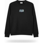 Erkek Minimal Gögüs Baskili Bisiklet Yaka Sweatshirt - New Plas - 001-Siyah - 2XL