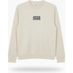 Erkek Minimal Gögüs Baskili Bisiklet Yaka Sweatshirt - New Plas - 02S-Bej - 2XL