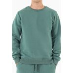Erkek Mint Sweatshirt Bisiklet Yaka Rahat Kalıp 3 iplik Şardonlu Nakışlı