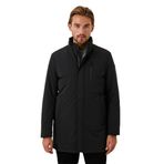 Erkek Mont Kaban Siyah WaterProof Rüzgar ve Su itici Slim Fit Termo Dolumlu Uzun Şişme Mont