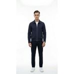 Erkek Mont - Slim Fit Bomber Ceket - Fermuarlı Esnek Kumaş Günlük Şık Casual Mevsimlik Ceket (Lacivert, Small)