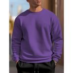 Erkek Mor Oversize Bisiklet Yaka Sweatshirt - XL