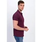 Erkek Mürdüm Polo Yaka Likralı T-Shirt T621