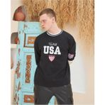 Erkek Nakış Işlemeli Ribanalı Oversize T-Shirt - Siyah - XL