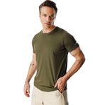 Erkek Nem Emici Hızlı Kuruma Atletik Teknik Performans Spor T-Shirt Drıfıt-Kısakolnew - 2XL - Haki
