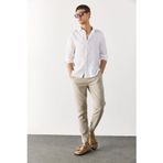 Erkek Nicolas Regular Fit%100 Keten Gömlek - Beyaz BEYAZ