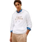 Erkek Normal Kalıp Kapüşonlu Logo Kabartmalı Uzun Kollu Beyaz Sweatshirt MW0MW42528-YBR
