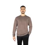 Erkek Normal Kalıp Logo Desenli Yuvarlak Yakalı Pamuklu Uzun Kollu Kahverengi Sweatshirt 15311861-365