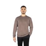 Erkek Normal Kalıp Logo Desenli Yuvarlak Yakalı Pamuklu Uzun Kollu Kahverengi Sweatshirt 15311861-365