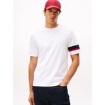 Erkek Normal Kalıp Logo Kabartma Desenli İnterlok Örgü Kumaş Kısa Kollu Beyaz T-Shirt MW0MW40018-YBR