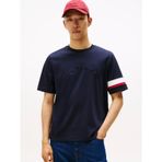 Erkek Normal Kalıp Logo Kabartma Desenli İnterlok Örgü Kumaş Kısa Kollu Lacivert T-Shirt MW0MW40018-DW5