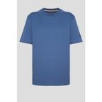 Erkek Normal Kesim Yuvarlak Yaka%100 Pamuklu Kısa Kollu Mavi T-Shirt 50537352-425