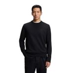 Erkek Normal Kesim Yuvarlak Yakalı Pamuklu Havlu Kumaş Uzun Kollu Siyah Sweatshirt 50546387-001