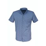 Erkek Önden Düğmeli Yakalı Tişört Baskılı R4350 BGL-ST03771 MAVİ XL