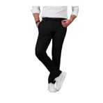 Erkek Önü Kemerli Beli Lastikli Diyogenal Kumaş Jogger Kesim Duble Paça Pantolon Siyah S