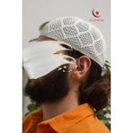 Erkek Örme Takke Beyaz Hac Ve Umre İçin İdeal Nefes Alabilir Standart Beden Takke