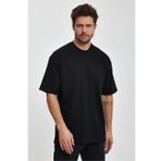 Erkek Oversize %100 Pamuk Nefes Alan Basic T-shirt Siyah Edw038