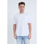 Erkek Oversize Basic Tişört Beyaz - M