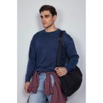 Erkek Oversize Bisiklet Yaka Basic Triko Kazak Lacivert - XL