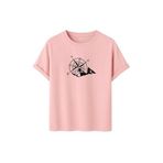 Erkek Oversize Dağ ve Pusula Baskılı Tişört, Gri,%100 Pamuk, Outdoor Macera Temalı, Rahat Kesim (Pudra, 2XL)