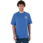 Erkek Oversize Fit Bisiklet Yaka Tişört - Mavi
