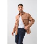 Erkek Oversize Jean Gomlek Bej