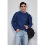 Erkek Oversize Kalın Fitilli Triko Kazak Indigo - M