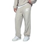 Erkek Oversize Logo Detaylı Tüylü Jogger Pantolon Bej