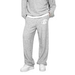 Erkek Oversize Logo Detaylı Tüylü Jogger Pantolon Gri