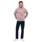 Erkek Oversize Pamuklu Kanguru Cepli 3 İplik Basic Kapüşonlu Sweatshirt (Buz Menekşe, XL)