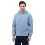 Erkek Oversize Pamuklu Kanguru Cepli 3 İplik Basic Kapüşonlu Sweatshirt (Mavi, M)