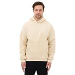 Erkek Oversize Pamuklu Kanguru Cepli Basic 3 İplik Nakışlı Kapüşonlu Sweatshirt (bej, L)