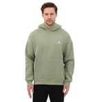 Erkek Oversize Pamuklu Kanguru Cepli Basic 3 İplik Nakışlı Kapüşonlu Sweatshirt (buz yeşil, L)