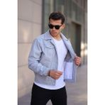 Erkek Oversize Rahat Mevsimlik Gri Kaşe Ceket - 2XL