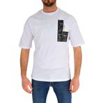 Erkek Oversize Tişört T838 BGL-ST01823 BEYAZ L