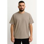 Erkek Oversize Tshirt (Bol Kalıp) Premium Kalite Düz Model - Açık Kahve - 2XL