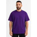 Erkek Oversize Tshirt (Bol Kalıp) Premium Kalite Düz Model - Mor - 2XL
