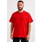 Erkek Oversize Tshirt (Bol Kalıp) Premium Kalite Düz Model - Nar Çiçeği - 2XL
