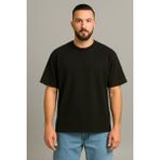 Erkek Oversize Tshirt (Bol Kalıp) Premium Kalite Düz Model - Siyah